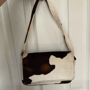 Faux cow hide purse